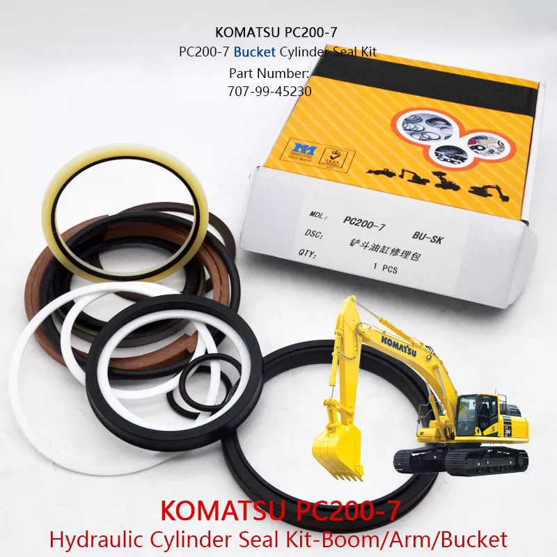 PC200-7 Arm Cylinder Seal Kit 707-99-57160 707-99-47790 KOMATSU PC200LC-7 PC210LC-7 PC210-7