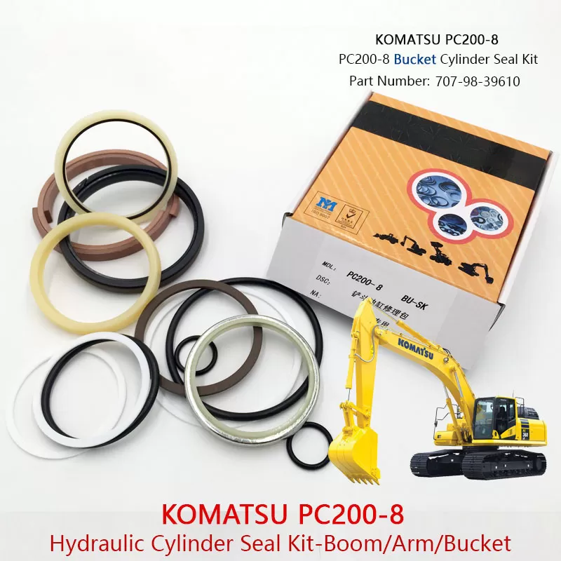 PC200-8 Bucket Cylinder Seal Kit 707-98-39610 KOMATSU PC200LC-8 PC210-8 PC210LC-8
